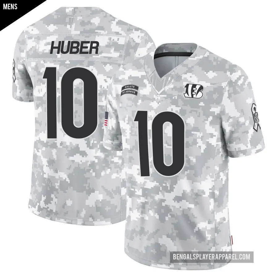 Men's Cincinnati Bengals ＃10 Kevin Huber Arctic Camo Limited 2024 Salute to Service Jersey
