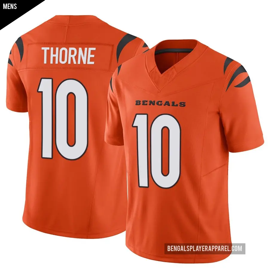 Men's Cincinnati Bengals ＃10 Payton Thorne Orange Limited Vapor F.U.S.E. Jersey