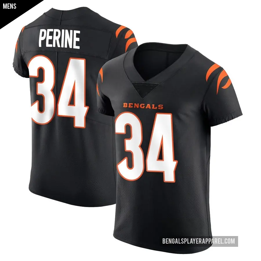 Men's Cincinnati Bengals ＃34 Samaje Perine Black Elite Team Color Vapor Untouchable Jersey