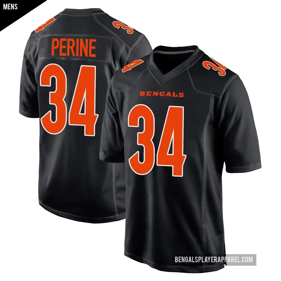 Men's Cincinnati Bengals ＃34 Samaje Perine Black Game Fashion Jersey
