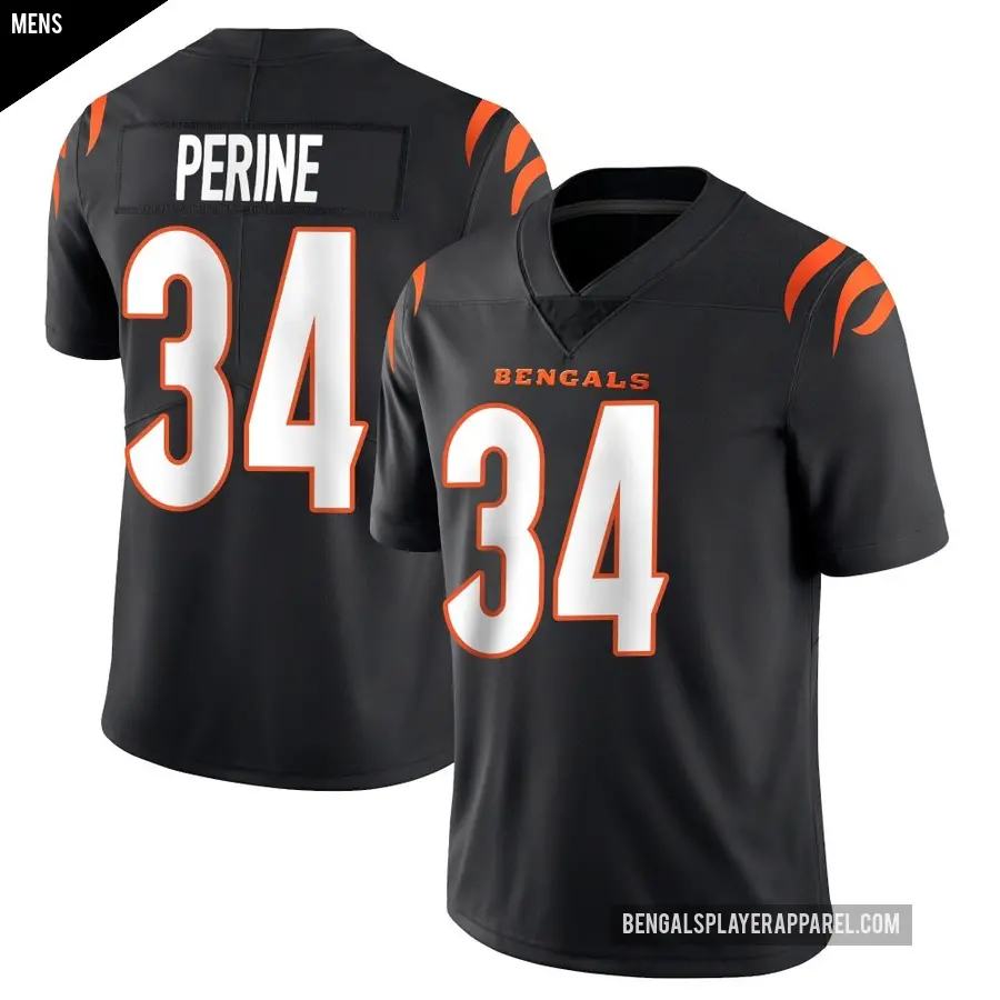 Men's Cincinnati Bengals ＃34 Samaje Perine Black Limited Team Color Vapor Untouchable Jersey