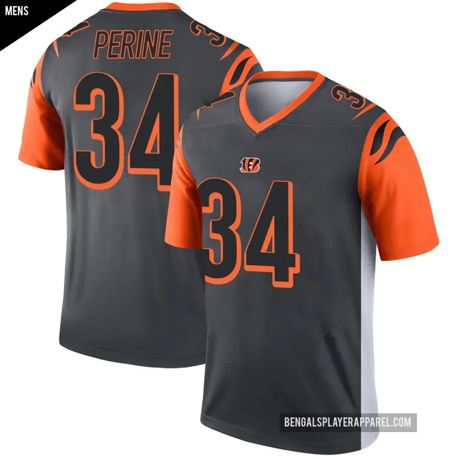 Men's Cincinnati Bengals ＃34 Samaje Perine Legend Silver Jersey