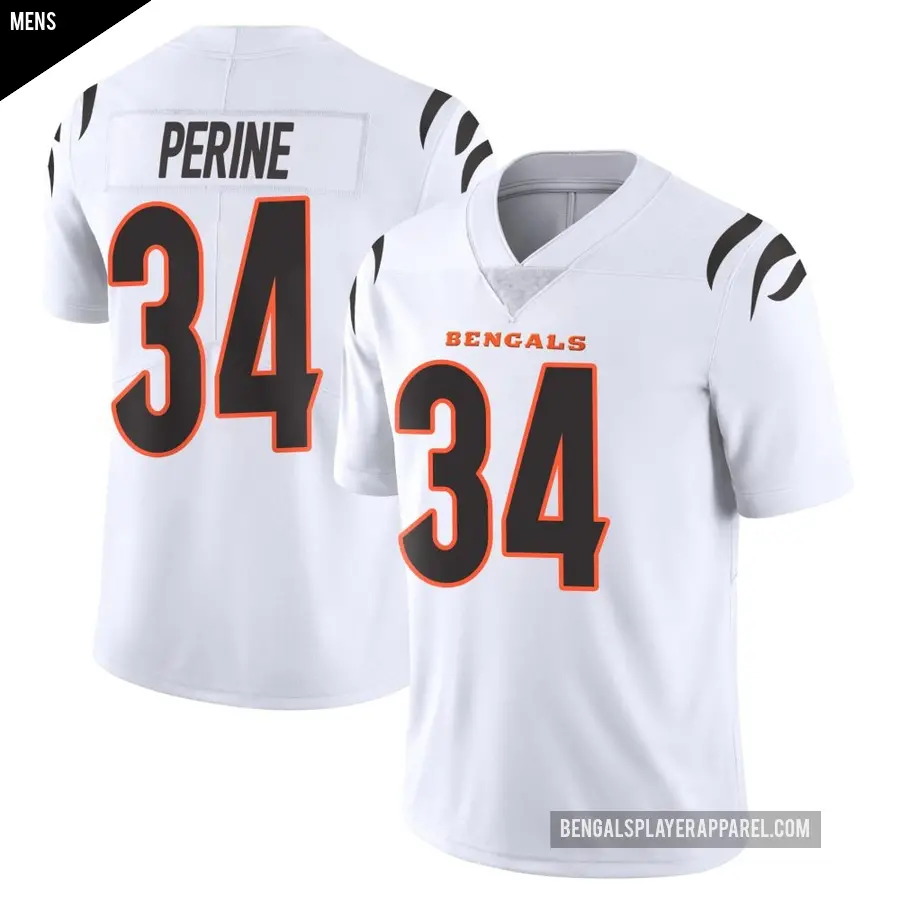 Men's Cincinnati Bengals ＃34 Samaje Perine White Limited Vapor Untouchable Jersey