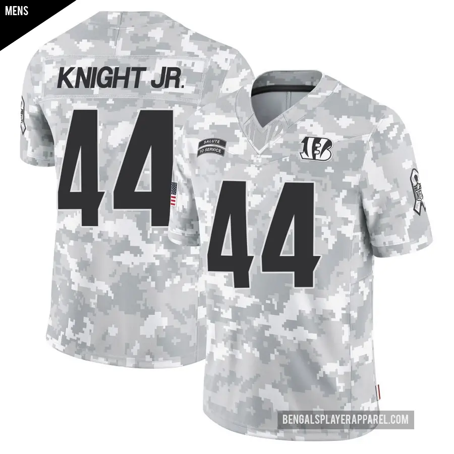 Men's Cincinnati Bengals ＃44 Demetrius Knight Jr. Arctic Camo Limited 2024 Salute to Service Jersey