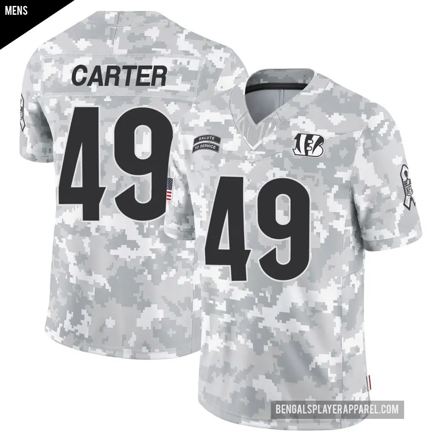 Men's Cincinnati Bengals ＃49 Barrett Carter Arctic Camo Limited 2024 Salute to Service Jersey