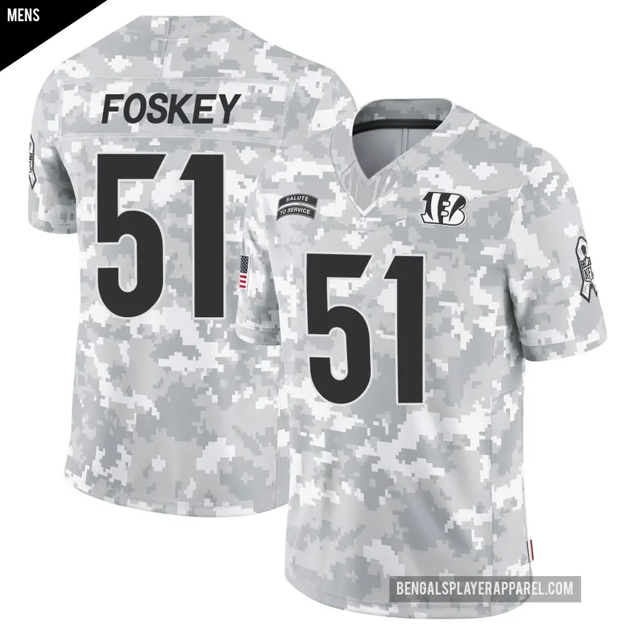 Men's Cincinnati Bengals ＃51 Isaiah Foskey Arctic Camo Limited 2024 Salute to Service Jersey