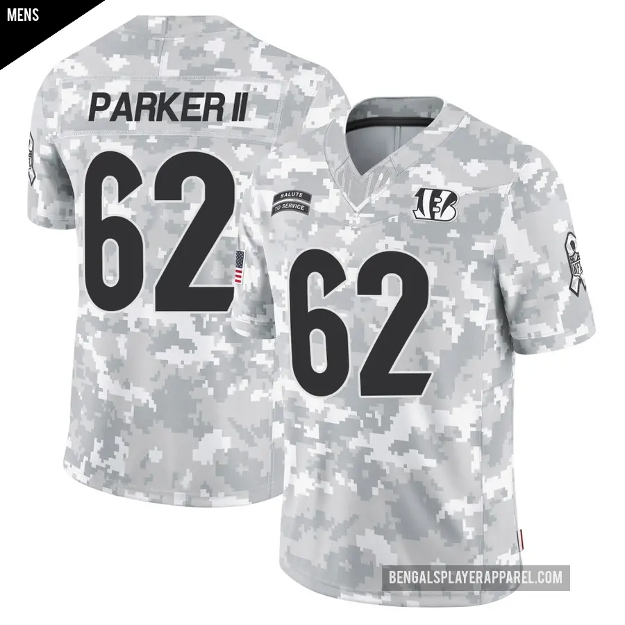 Men's Cincinnati Bengals ＃62 Brian Parker II Arctic Camo Limited 2024 Salute to Service Jersey