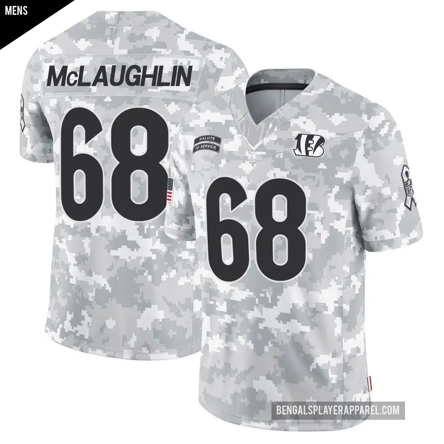 Men's Cincinnati Bengals ＃68 Seth McLaughlin Arctic Camo Limited 2024 Salute to Service Jersey