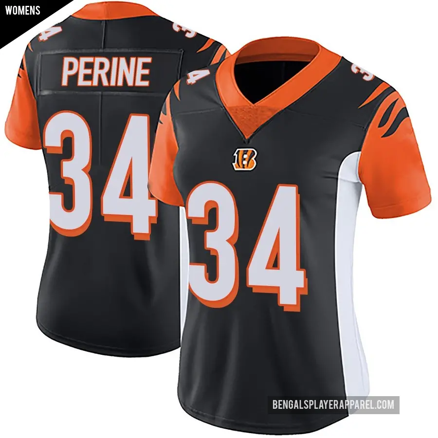Women's Cincinnati Bengals ＃34 Samaje Perine Black Limited Team Color Vapor Untouchable Jersey