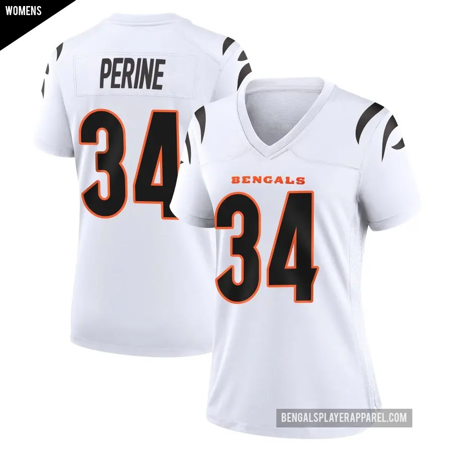 Women's Cincinnati Bengals ＃34 Samaje Perine White Game Jersey