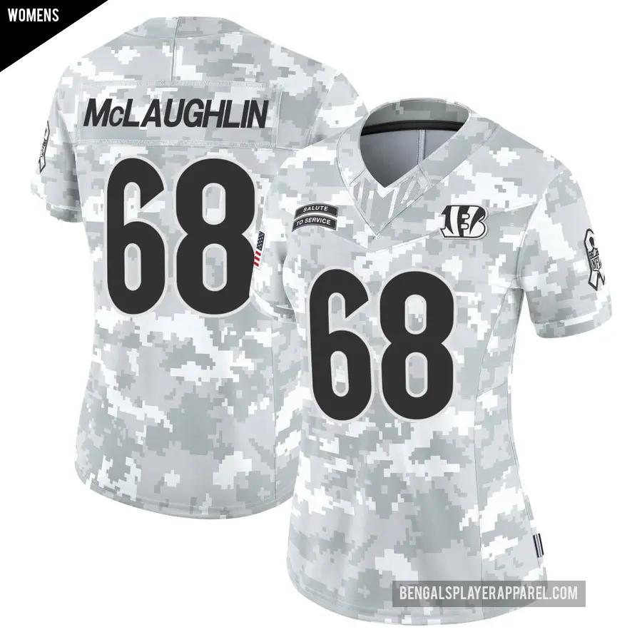 Women's Cincinnati Bengals ＃68 Seth McLaughlin Arctic Camo Limited 2024 Salute to Service Jersey