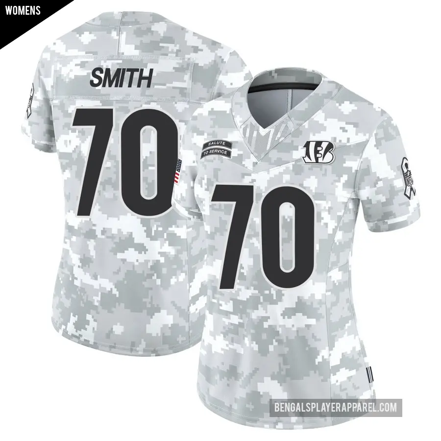 Women's Cincinnati Bengals ＃70 D'Ante Smith Arctic Camo Limited 2024 Salute to Service Jersey