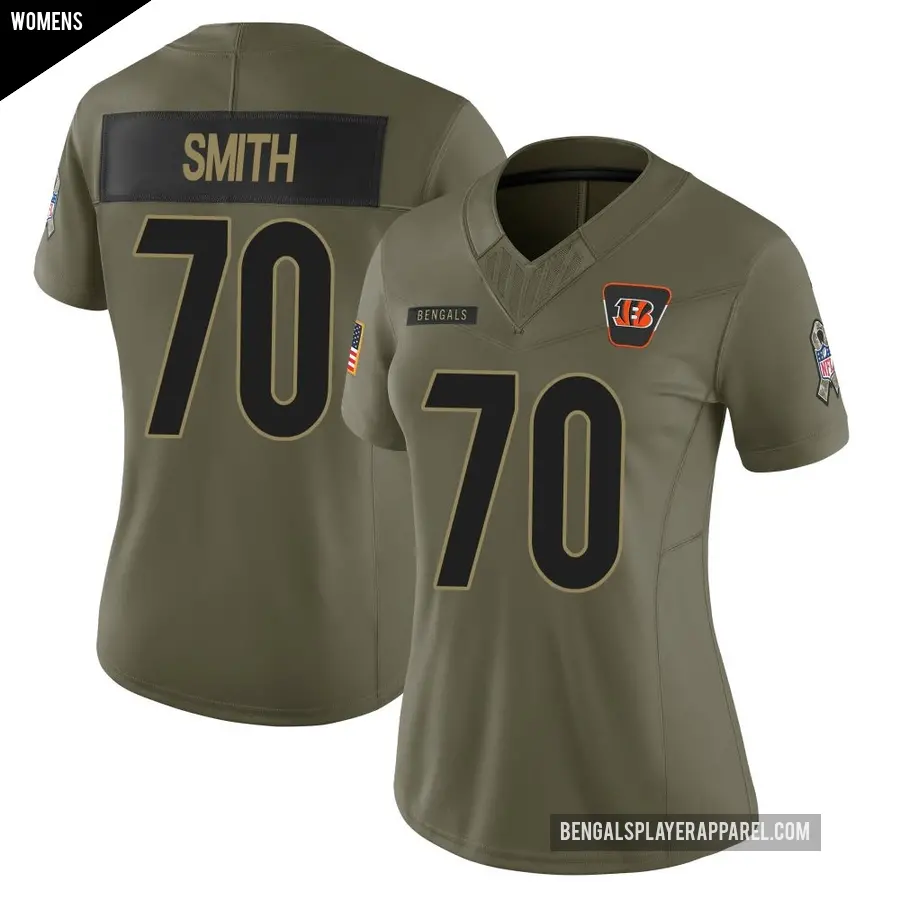 Women's Cincinnati Bengals ＃70 D'Ante Smith Olive Limited 2025 Salute to Service Jersey