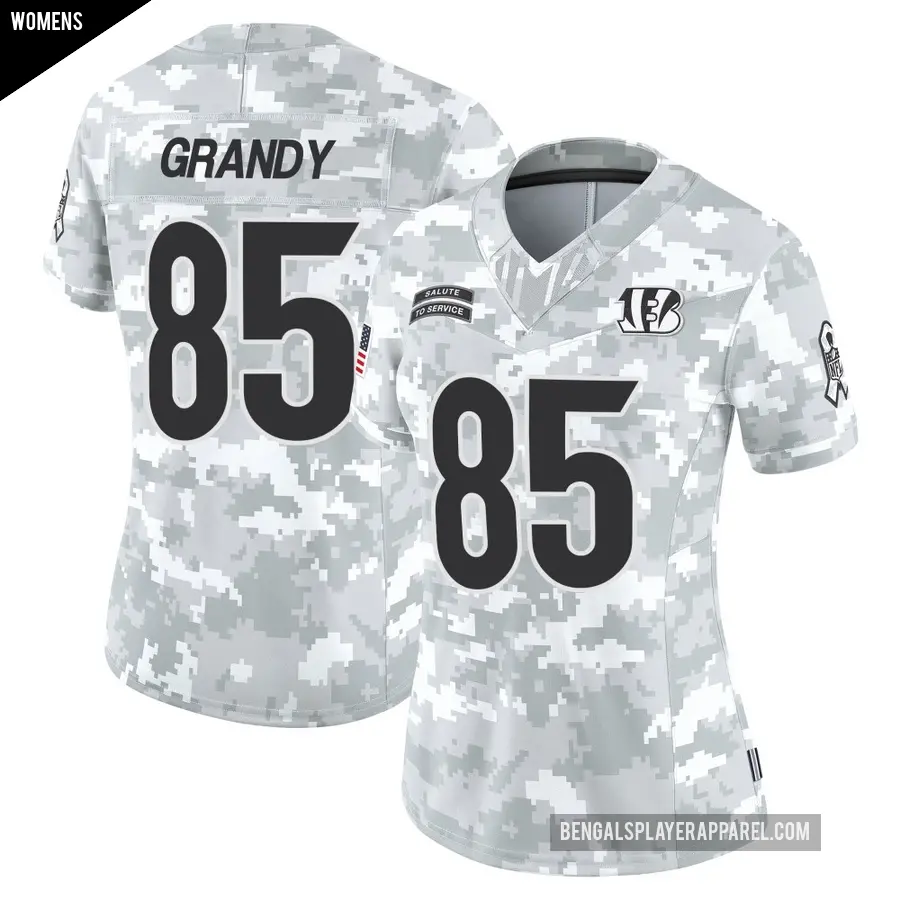 Women's Cincinnati Bengals ＃85 Cam Grandy Arctic Camo Limited 2024 Salute to Service Jersey