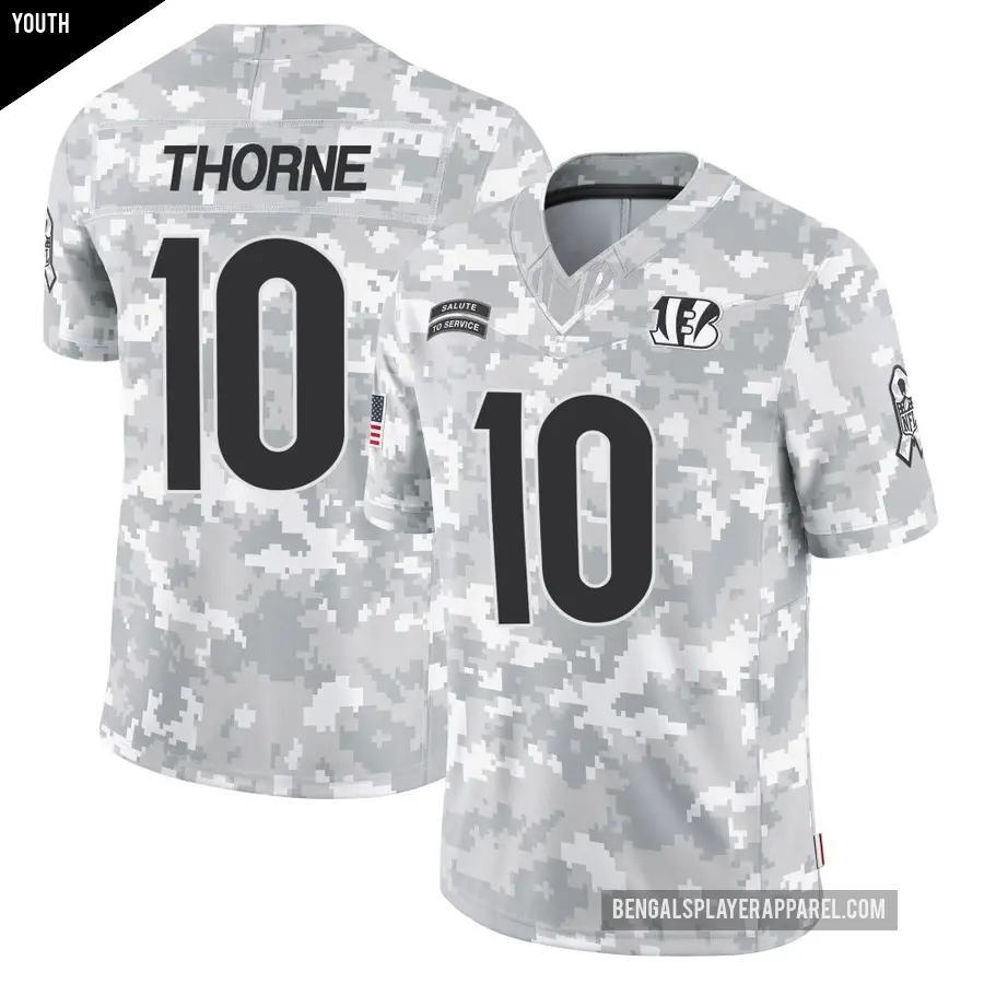 Youth Cincinnati Bengals ＃10 Payton Thorne Arctic Camo Limited 2024 Salute to Service Jersey