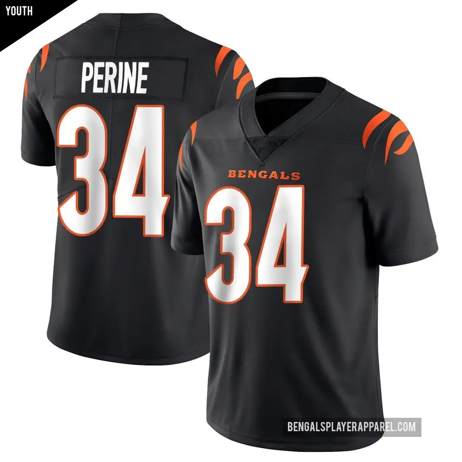 Youth Cincinnati Bengals ＃34 Samaje Perine Black Limited Team Color Vapor Untouchable Jersey