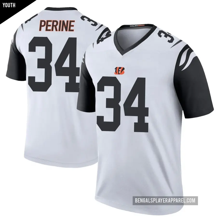 Youth Cincinnati Bengals ＃34 Samaje Perine White Legend Color Rush Jersey
