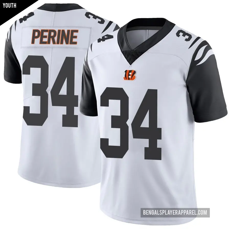 Youth Cincinnati Bengals ＃34 Samaje Perine White Limited Color Rush Vapor Untouchable Jersey