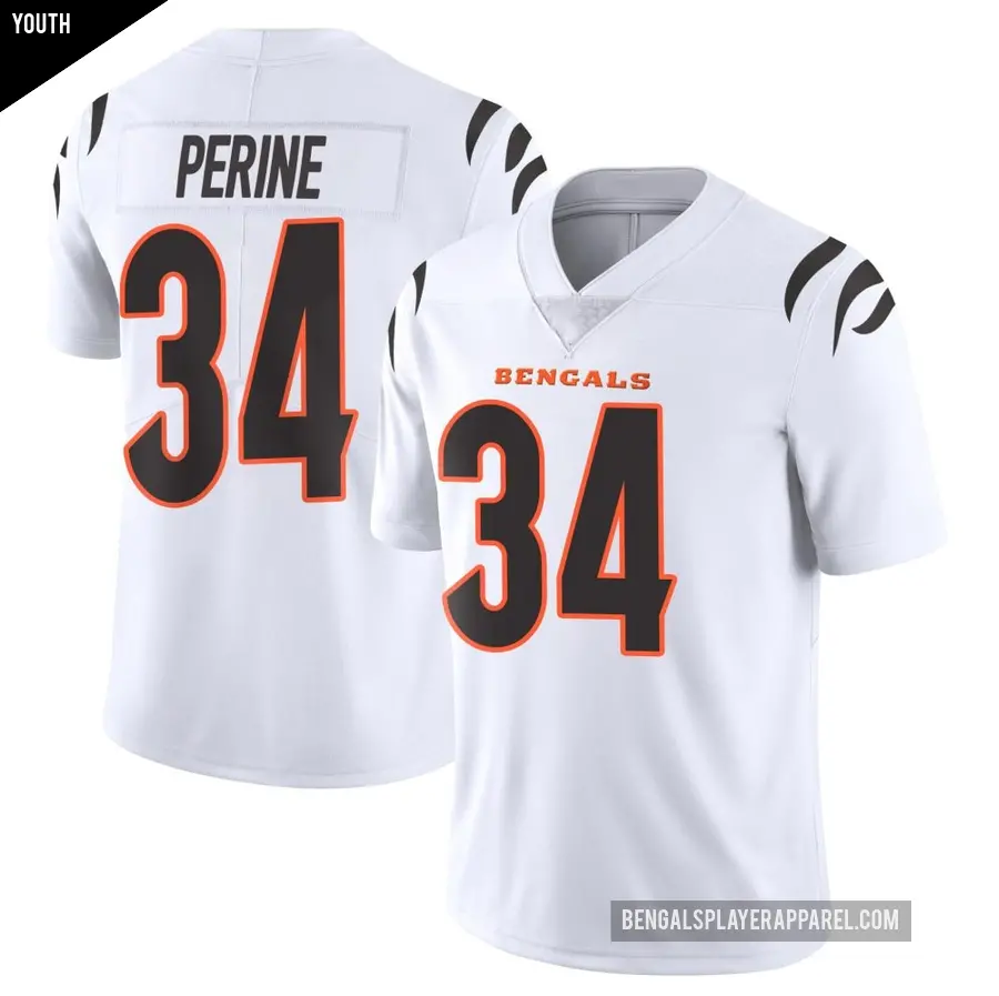 Youth Cincinnati Bengals ＃34 Samaje Perine White Limited Vapor Untouchable Jersey