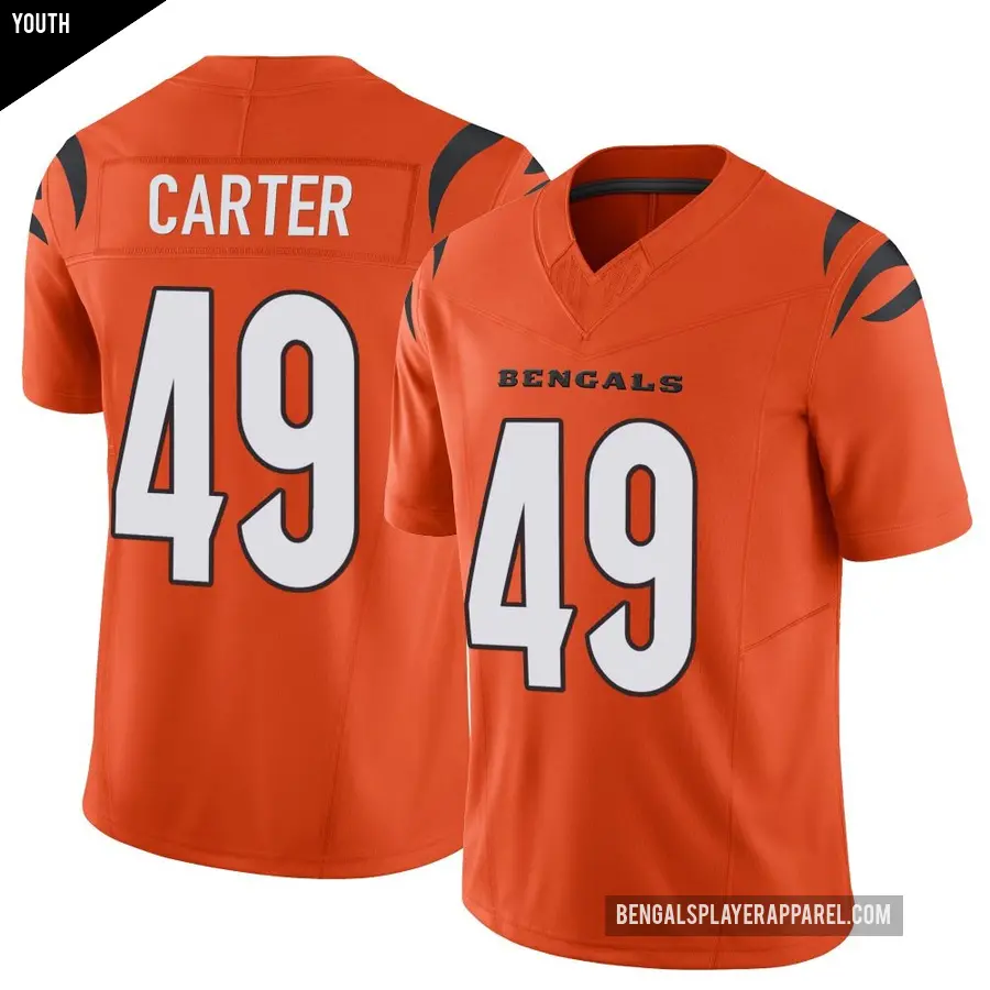 Youth Cincinnati Bengals ＃49 Barrett Carter Orange Limited Vapor F.U.S.E. Jersey