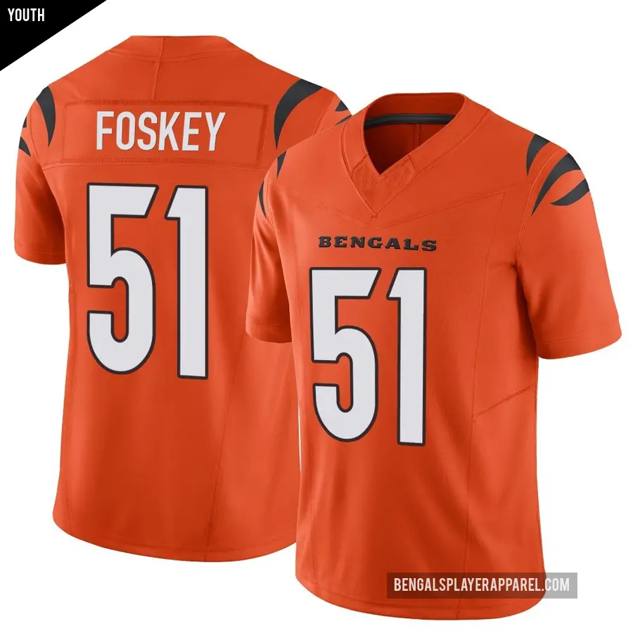 Youth Cincinnati Bengals ＃51 Isaiah Foskey Orange Limited Vapor F.U.S.E. Jersey