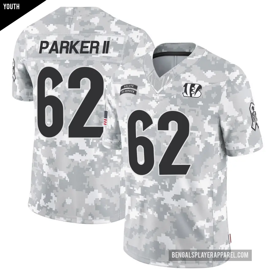 Youth Cincinnati Bengals ＃62 Brian Parker II Arctic Camo Limited 2024 Salute to Service Jersey