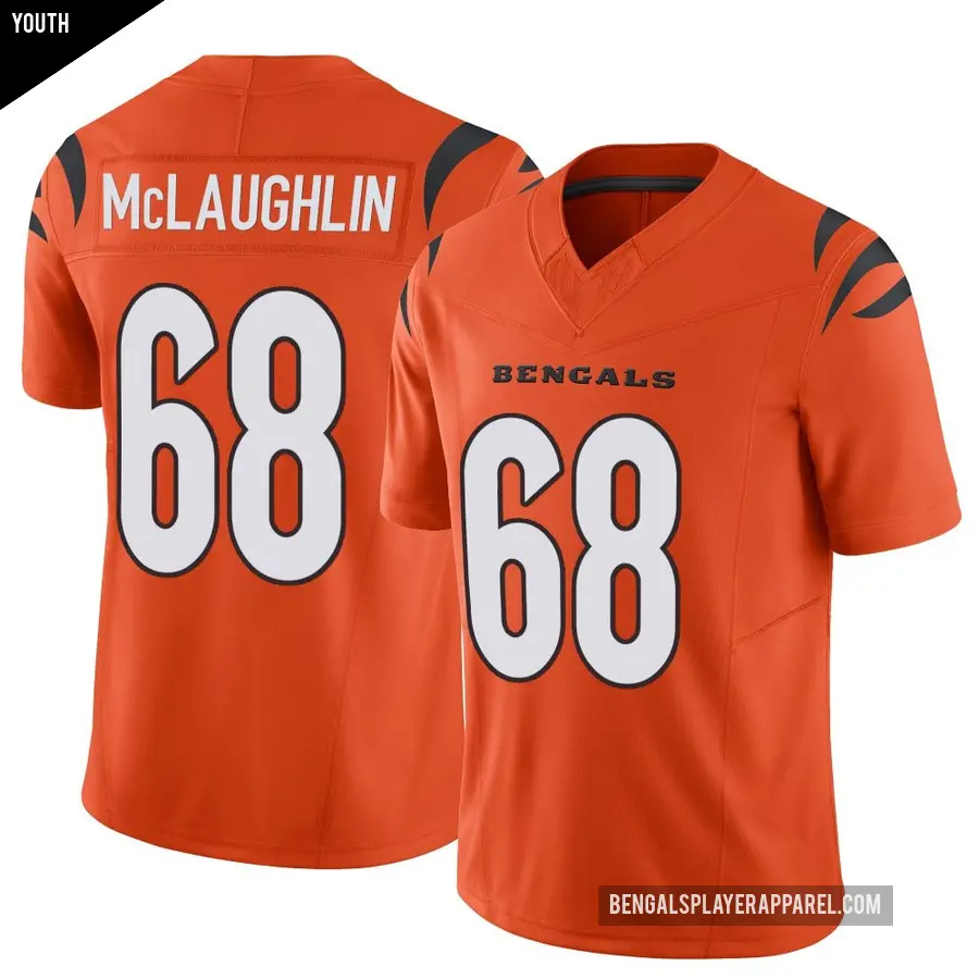 Youth Cincinnati Bengals ＃68 Seth McLaughlin Orange Limited Vapor F.U.S.E. Jersey