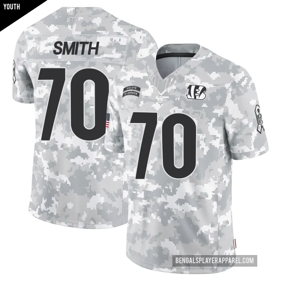 Youth Cincinnati Bengals ＃70 D'Ante Smith Arctic Camo Limited 2024 Salute to Service Jersey