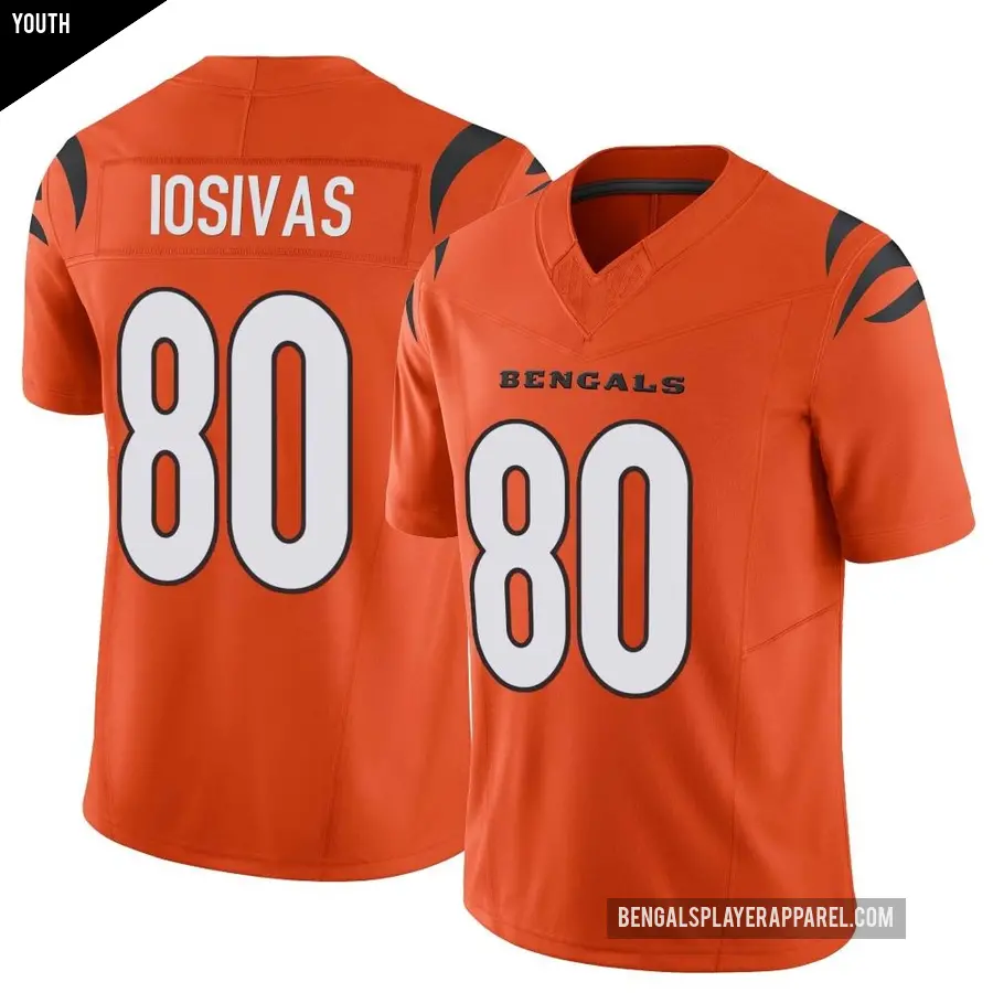 Youth Cincinnati Bengals ＃80 Andrei Iosivas Orange Limited Vapor F.U.S.E. Jersey